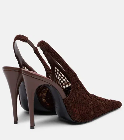 Magda Butrym Open Knit Slingback Stiletto In Brown
