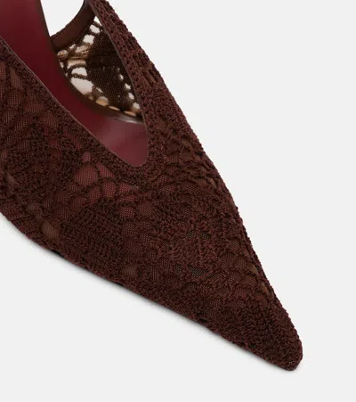 Magda Butrym Open Knit Slingback Stiletto In Brown