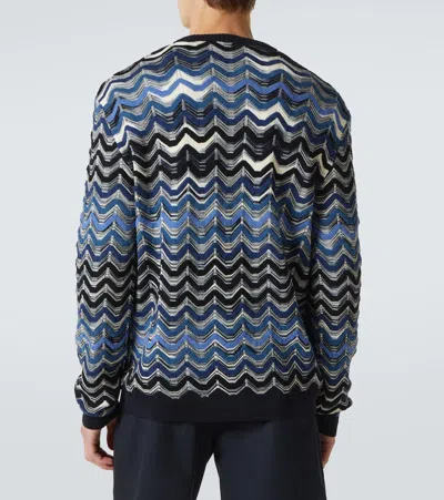Missoni Crew Neck Sweater With Geometric Zigzag Pattern In Multi