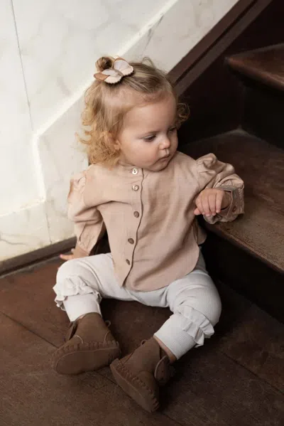 Donsje Baby Marit Cotton-blend Leggings In Neutral