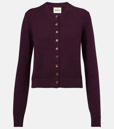 Khaite Everheart Cashmere Knit Cardigan In Purple