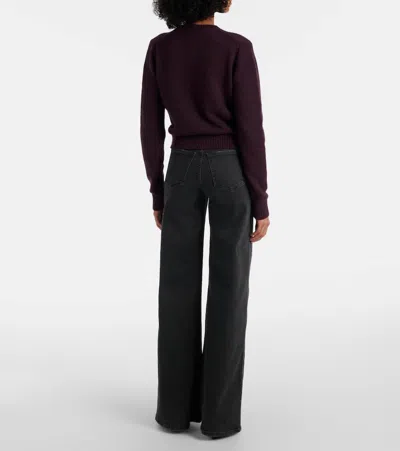 Khaite Everheart Cashmere Knit Cardigan In Purple