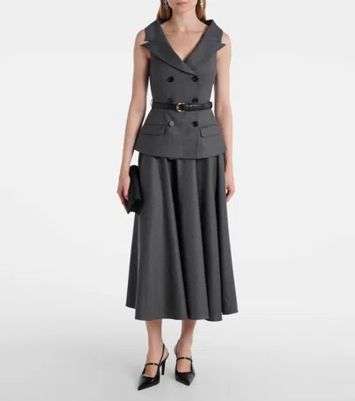 Self-portrait Vestido Largo - Gris In Gray