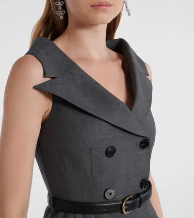 Self-portrait Vestido Largo - Gris In Gray