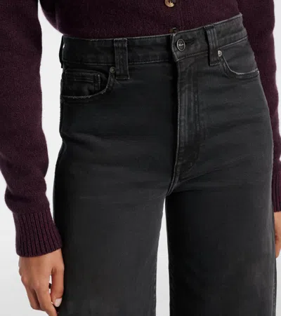 Khaite Delmonico Patch Pocket Wide-leg Jeans In Black