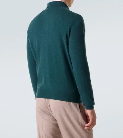 Rubinacci Cashmere Polo Sweater In Green