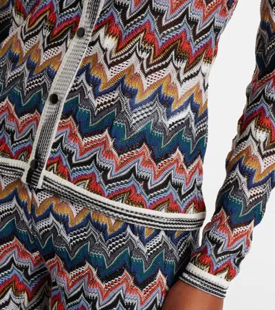 Missoni Womens Multicolor Tones Chevron V-neck Knit Cardigan In Gray