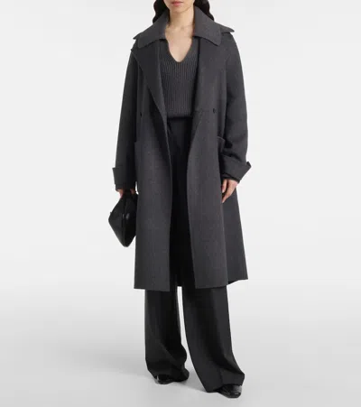 Joseph Womens Smoke Arline Double-face Wool And Cashmere-blend Coat In Gray