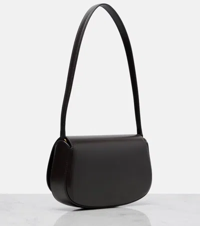 Saint Laurent Voltaire In Box Curved-handle Leather Shoulder Bag In Black