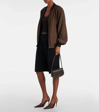 Saint Laurent Voltaire In Box Curved-handle Leather Shoulder Bag In Black