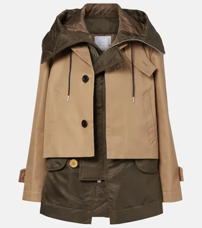 Sacai Cotton-blend Jacket In Neutral