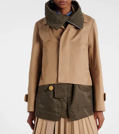 Sacai Cotton-blend Jacket In Neutral