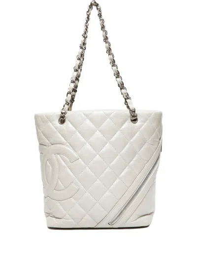 Pre-owned Chanel 2006-2008 Cambon Shoulder Bag In Neutral