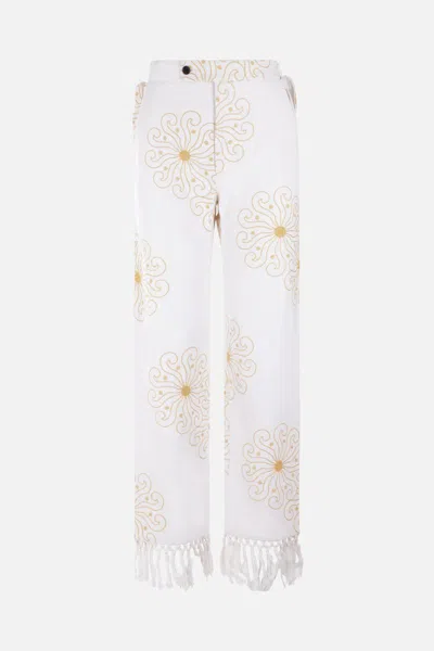 Bode White Soleil Trousers In White