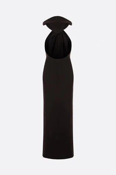 Saint Laurent Hooded Maxi Dress In Black
