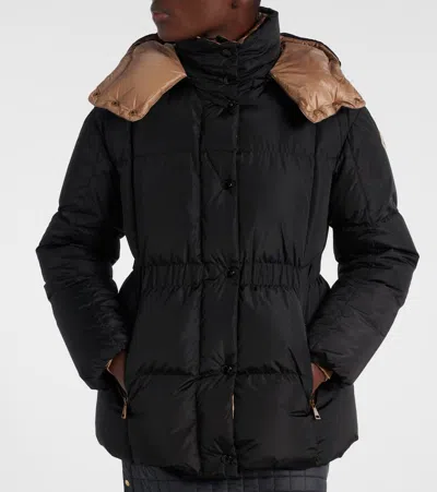 Moncler Womens Black Agneux Hooded Shell-down Jacket In Black