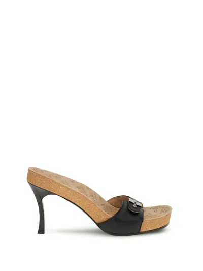 Balenciaga Scholl Collaboration Sandals Buckle Detail In Black