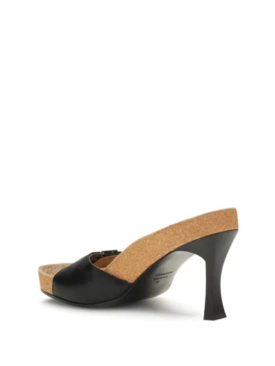 Balenciaga Scholl Collaboration Sandals Buckle Detail In Black