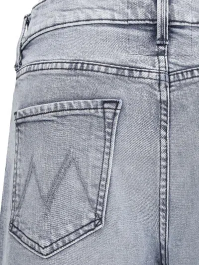 Mother 'the Ditcher Roller Sneak' Grey Jeans With Logo Embroidery On The Rear And Logo Patch On The Rear In Multi