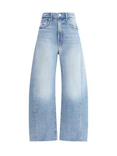 Mother The Half Pipe Ankle Frayed Jeans In Blue
