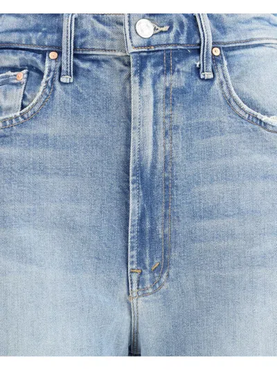 Mother The Half Pipe Ankle Frayed Jeans In Blue