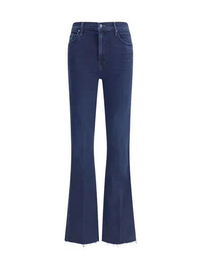 Mother Weekender Fray Crop Flare Jeans In Blue