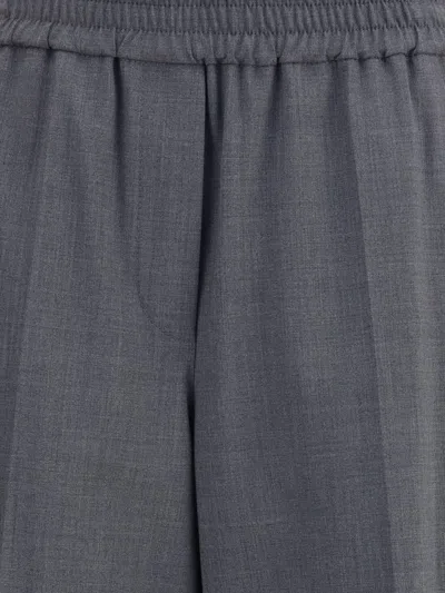 Brunello Cucinelli Pleated Wide-leg Linen Pull-on Trackpants In Gray