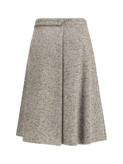 Brunello Cucinelli Kilt Midi Skirt In Neutral