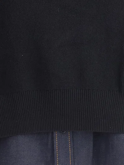 Sacai Patchwork Sweater Sweaters And Cardigans Blue In Black