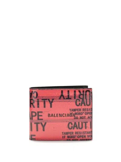 Balenciaga Tape Type Square Folded Wallet In Pink