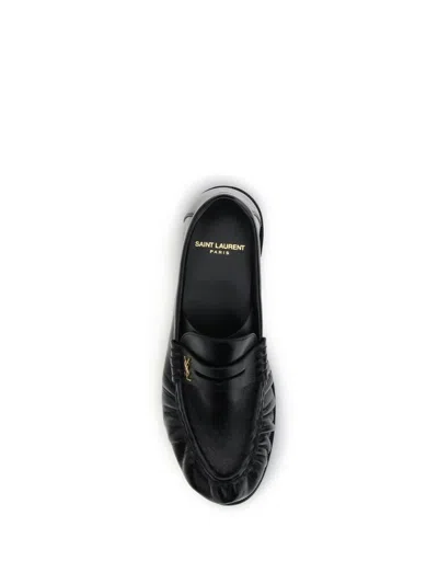 Saint Laurent Le Loafer Penny Slipppers In Black