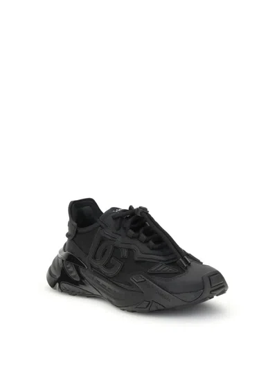 Dolce & Gabbana Daymaster Black Leather Blend Sneakers In Multi