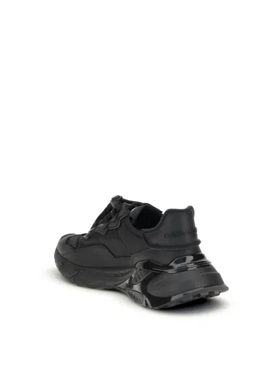 Dolce & Gabbana Daymaster Black Leather Blend Sneakers In Multi