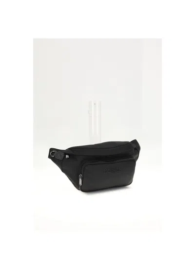Dsquared2 Logo-embossed Canvas Belt Bag In Black