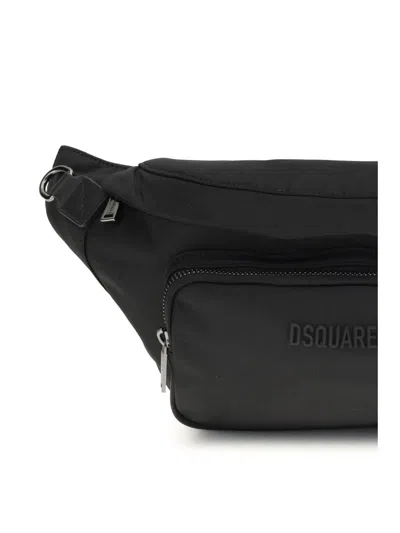 Dsquared2 Logo-embossed Canvas Belt Bag In Black