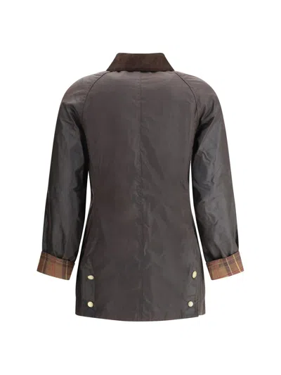 Barbour Beadnell Waxed Cotton Jacket In Burgundy