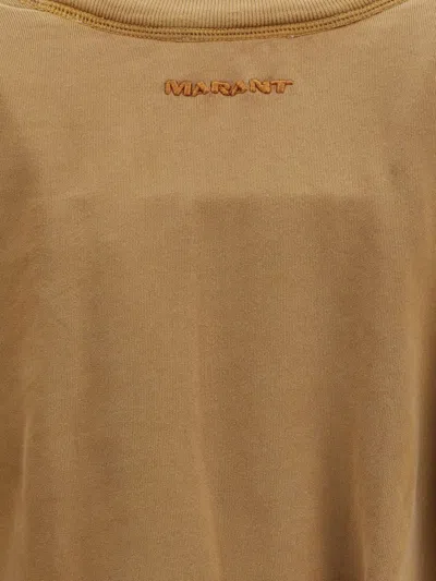Isabel Marant Étoile Sandrina Long Sleeve Cotton Fleece Dress In Brown