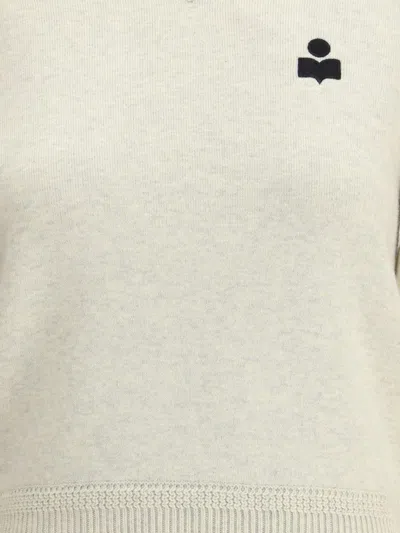 Isabel Marant Étoile Isabel Marant Etoile Melange Ivory Stretch Cotton Blend Kelaya Sweater In Gray