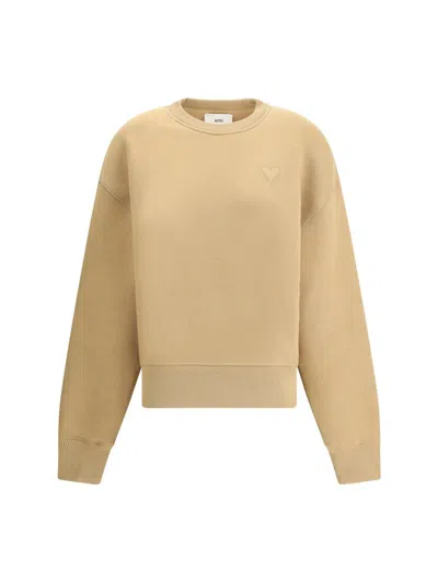 Ami Alexandre Mattiussi Ami Paris Women Ami De Coeur Embosse Sweatshirt In Neutral