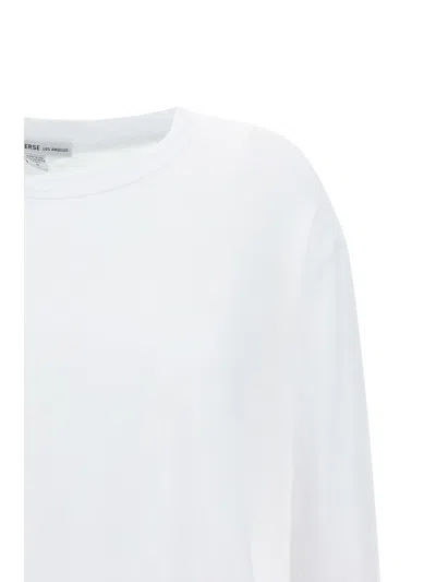 James Perse Crepe Jersey Oversized Long Sleeve Crew In White