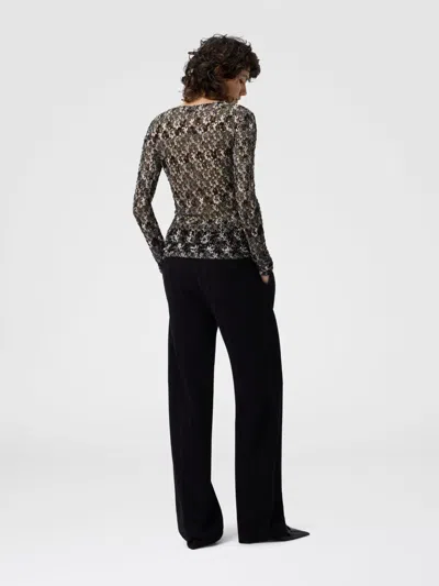 Missoni Slim Fit V-neck Sweater In Lace In Black