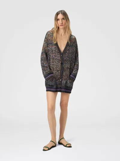 Missoni Zigzag Pattern Cardigan Sweaters And Cardigans Multicolor In Brown