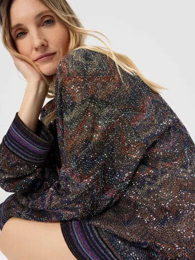Missoni Zigzag Pattern Cardigan Sweaters And Cardigans Multicolor In Brown