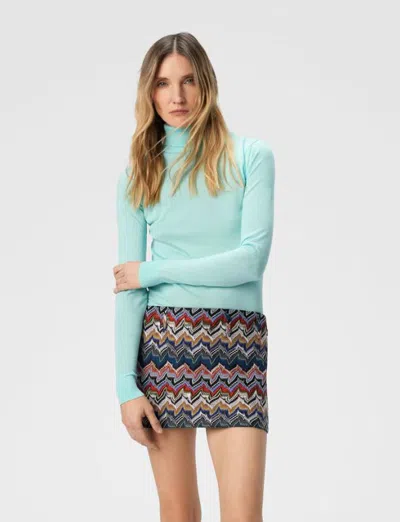 Missoni Textured Chevron Pattern Mini Skirt In Multi