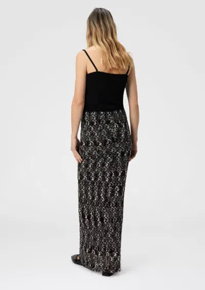 Missoni Long Pencil Skirt In Embroidered Lace In Brown