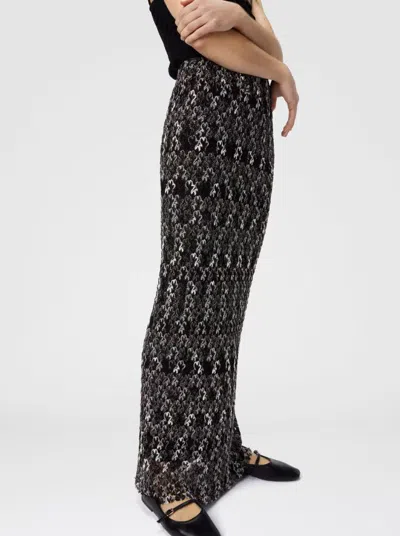 Missoni Long Pencil Skirt In Embroidered Lace In Brown