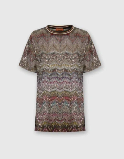 Missoni Caperdoni Short Sleeve T-shirt With Sequin In Multi