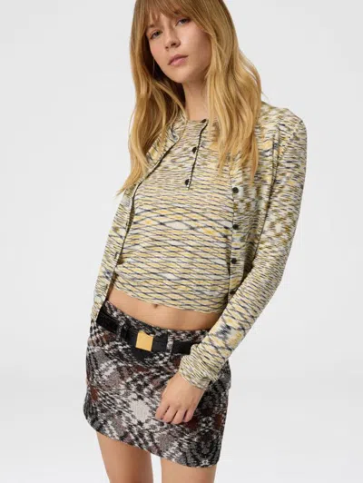 Missoni Embroidered Wool Blend Mini Skirt In Multi
