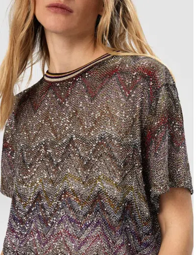 Missoni Caperdoni Short Sleeve T-shirt With Sequin In Multi