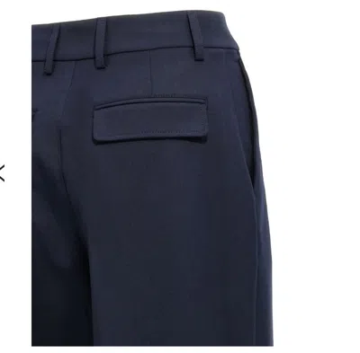 The Latest Thelatest Midnight Blue Wool Blend Trousers In Blue